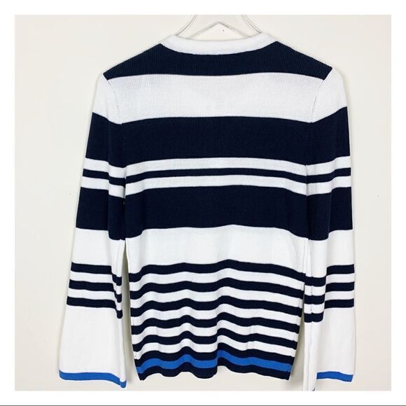 Tommy Hilfiger B/W Striped Sweater w/Bell Sleeves - Picture 9 of 12